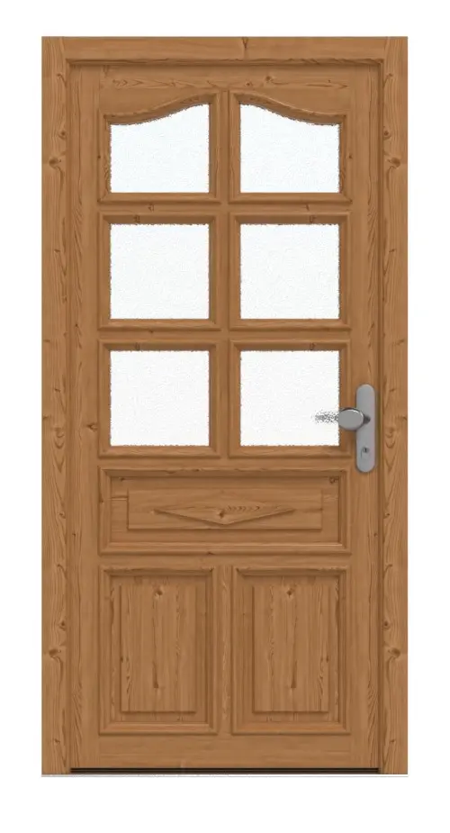Interio Holz-Haustür Freiburg Fichte Lasur Eiche-Optik Frontansicht außen
