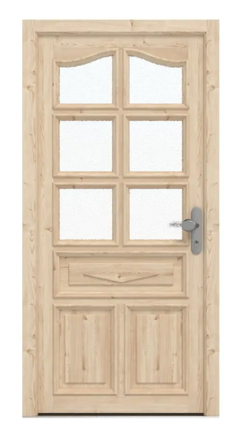 Interio Holz-Haustür Freiburg Fichte unbehandelt Frontansicht außen