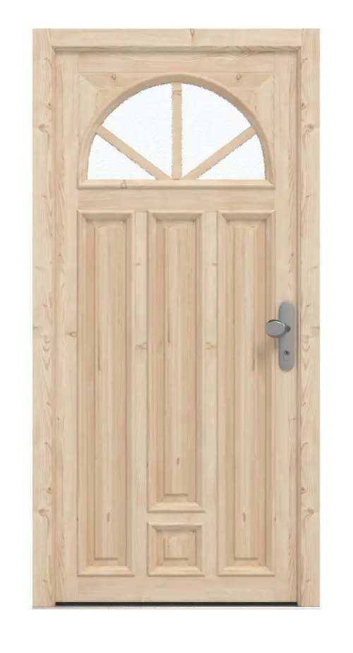 Interio Holz-Haustür Stuttgart Fichte unbehandelt Frontansicht außen