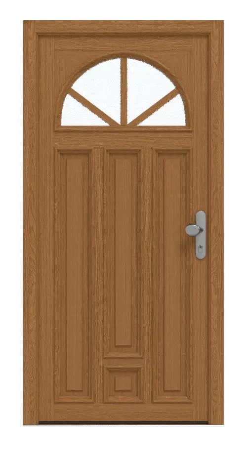 Interio Holz-Haustür Stuttgart Eiche lasiert Frontansicht außen