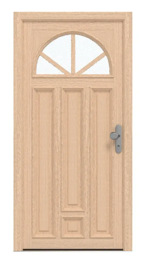 Interio Holz-Haustür Stuttgart Eiche unbehandelt Frontansicht außen