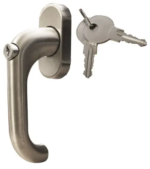 SÜDMETALL  Uchwyt okienny Paula stal nierdzewna satynowa z blokadą