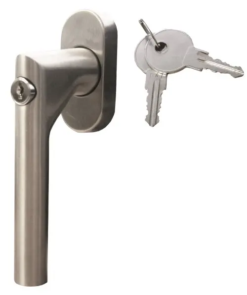 SÜDMETALL Klucz okienny Ronny stal szlachetna satynowana z możliwością zamknięcia