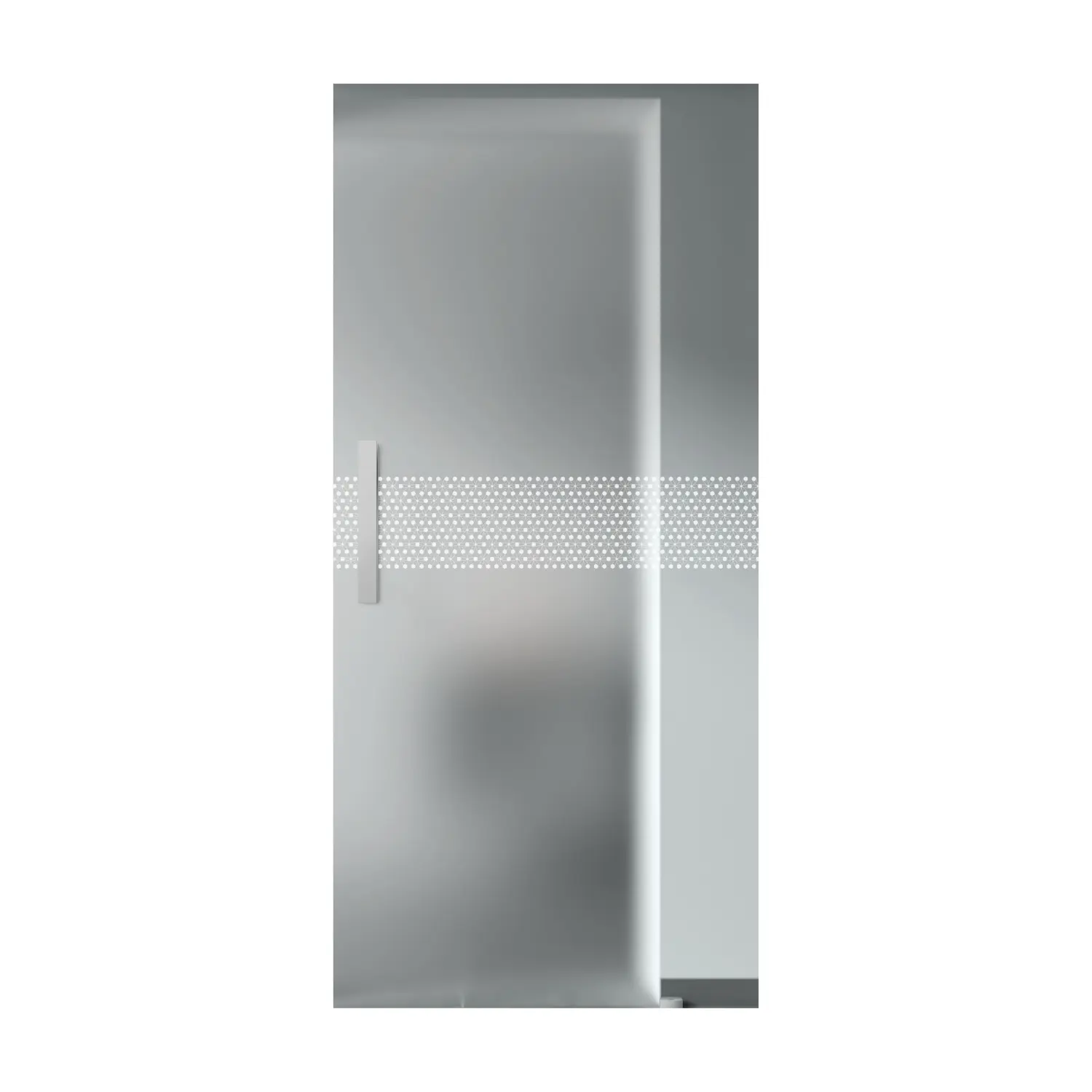 Szczegół szklanych drzwi przesuwnych FLEXO satynowane Floreale L 5661