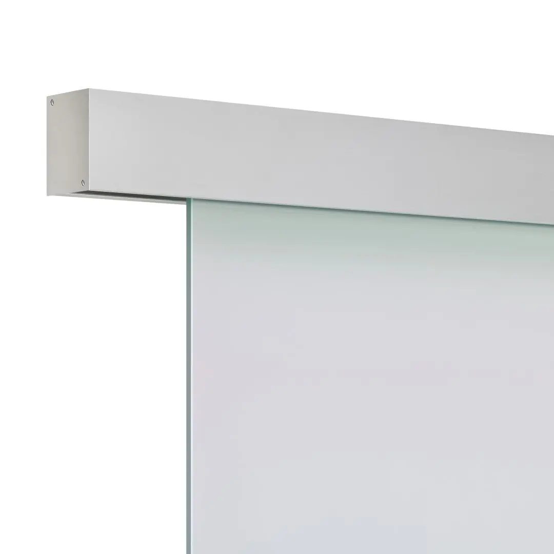 Widok na system drzwi przesuwnych FLEXO Finesse Eloxal srebrny