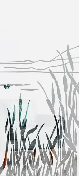 ERKELENZ szklane drzwi przesuwne Floral 2 matowe z motywem przezroczystym