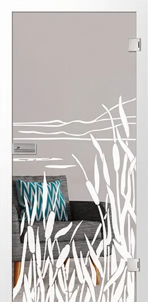 ERKELENZ drzwi szklane Floral 2 matowe z motywem matowym