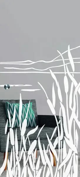 ERKELENZ szklane drzwi przesuwne Floral 2 matowe z motywem matowym