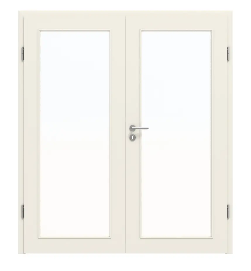 HÖRMANN Drzwi dwuskrzydłowe biel czysta RAL 9010 lakier ProLine z przeszkleniem LA 27 z ościeżnicą