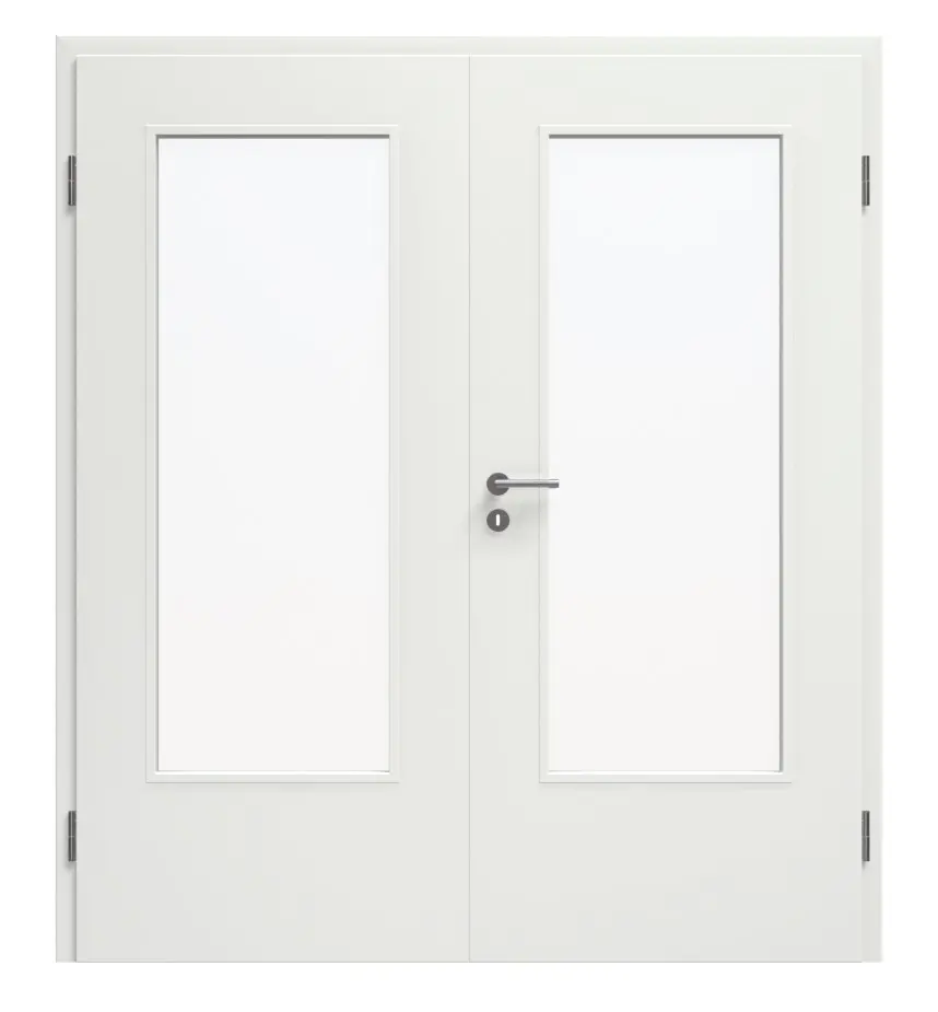 KILSGAARD drzwi 2-skrzydłowe Typ 43 TopWeiß Lamikor z przeszkleniem z ościeżnicą