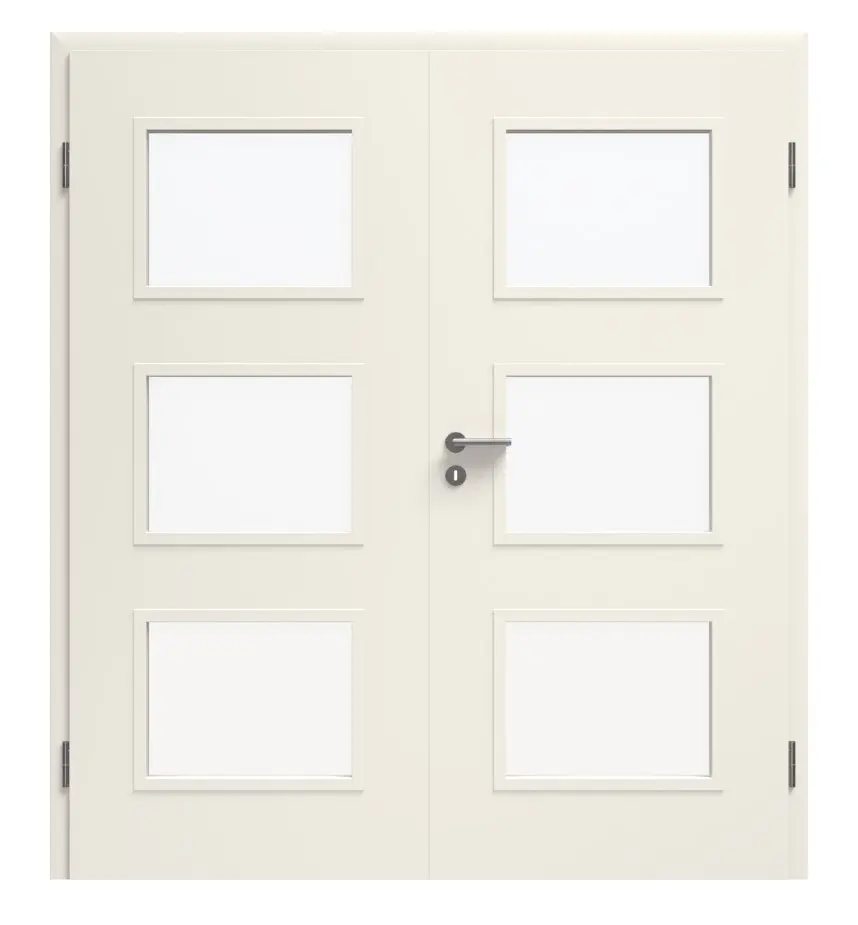 Zdjęcie: drzwi dwuskrzydłowe LA-35 biały lakier RAL 9010 Premium wraz z ościeżnicą