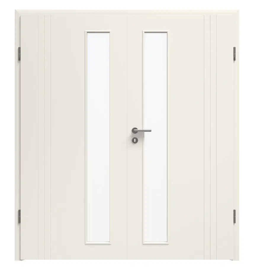 Zdjęcie Linea 01 LA-02 biały lakier Premium drzwi dwuskrzydłowe wraz z ościeżnicą