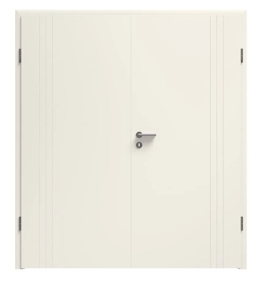 Zdjęcie Linea 01 biały lakier Premium drzwi dwuskrzydłowe z ościeżnicą