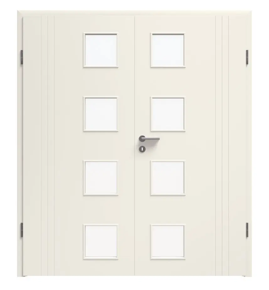 Zdjęcie Linea 02 LA-04 biały lakier Premium drzwi dwuskrzydłowe wraz z ościeżnicą