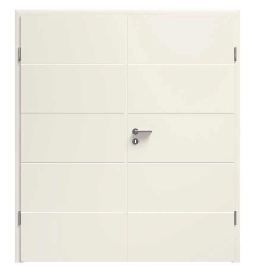 Zdjęcie drzwi dwuskrzydłowych Linea 03 biały lakier Premium z ościeżnicą