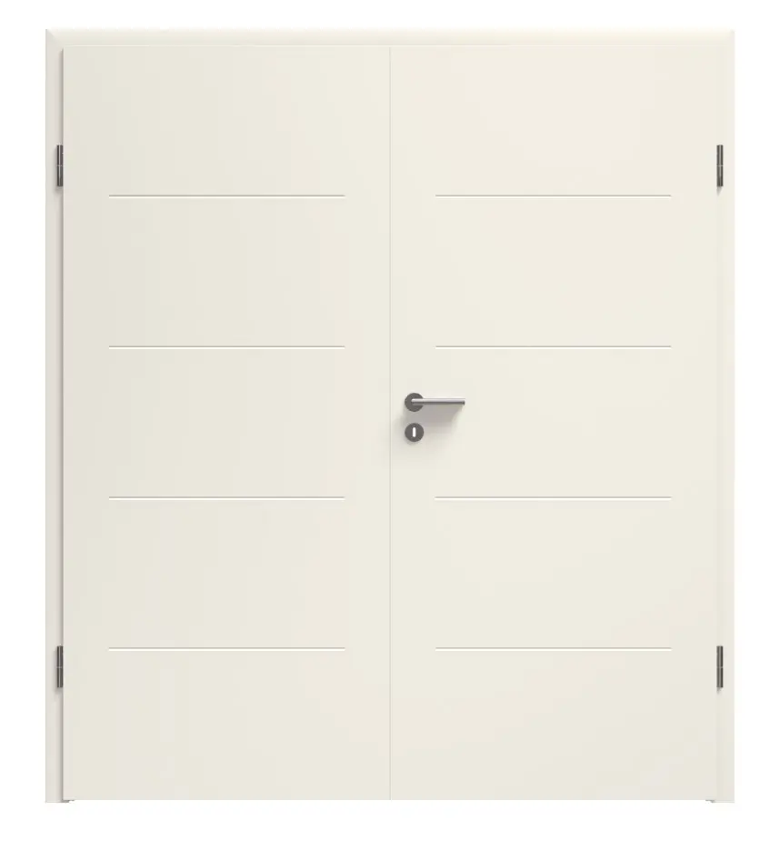 Zdjęcie Linea 06 biały lakier Premium drzwi dwuskrzydłowe z ościeżnicą