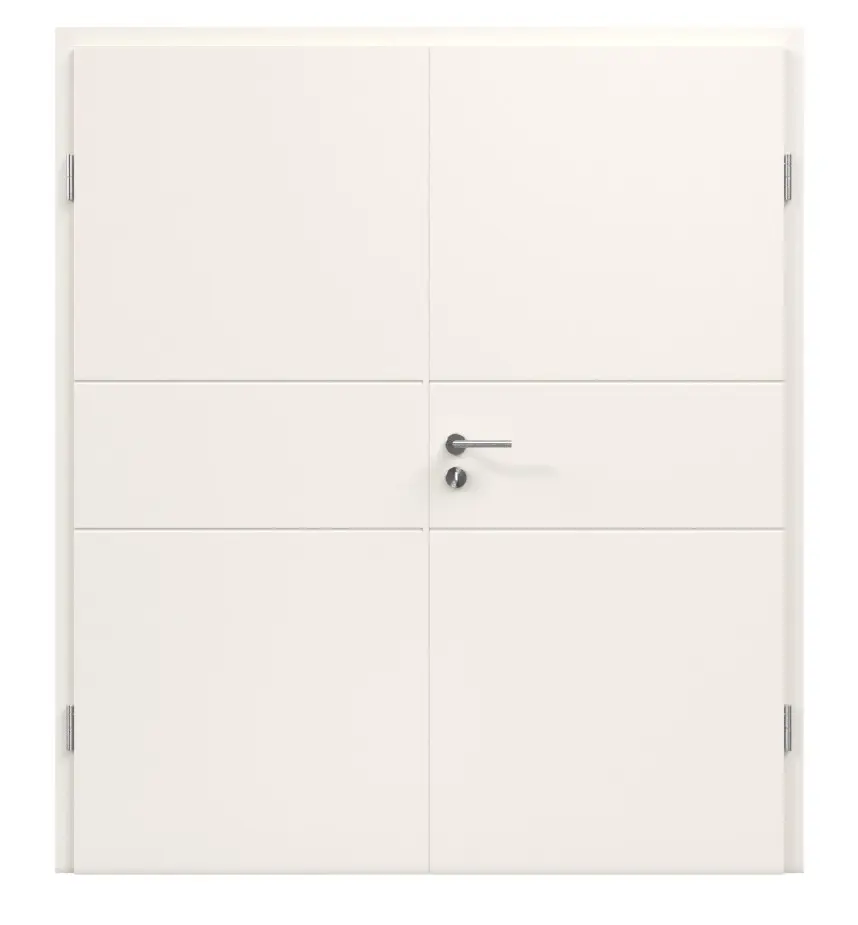 JELD-WEN drzwi dwuskrzydłowe Lombardo 2810-5 klasyczna biel RAL 9010 z ościeżnicą