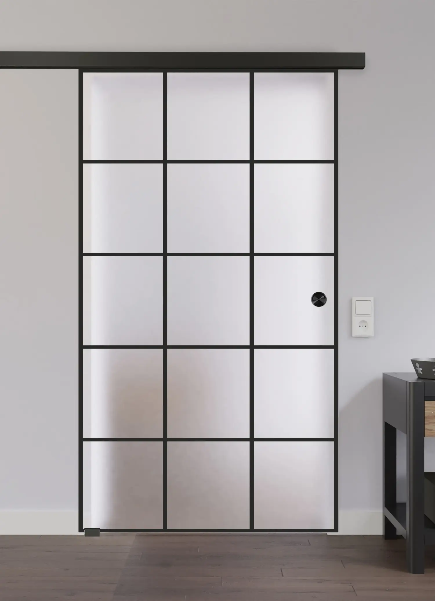 LIENBACHER całoszklane szklane drzwi przesuwne Model 633 Black Signature satynowane