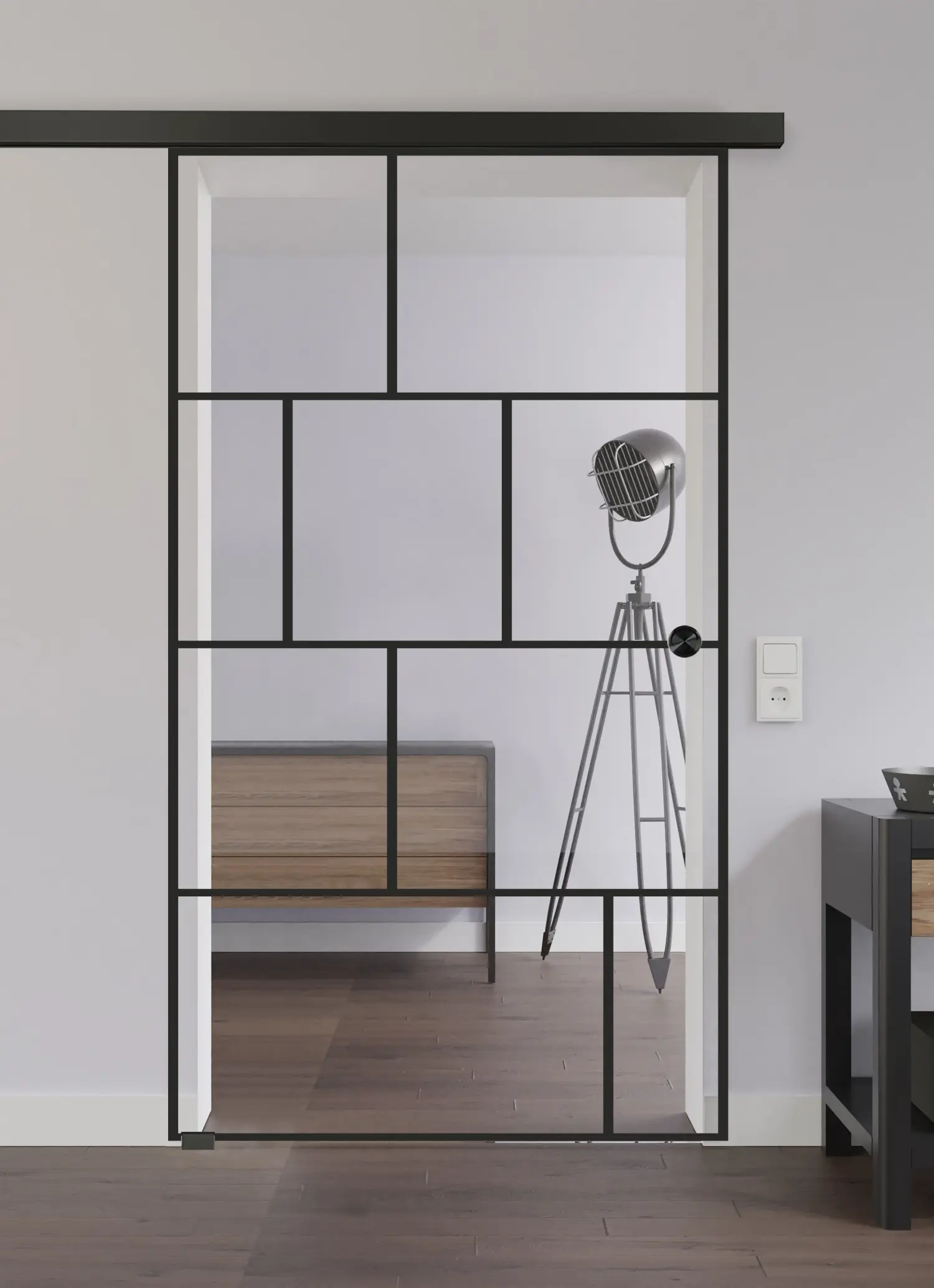 LIENBACHER całoszklane drzwi przesuwne Modell 649 Black Signature szkło przezroczyste