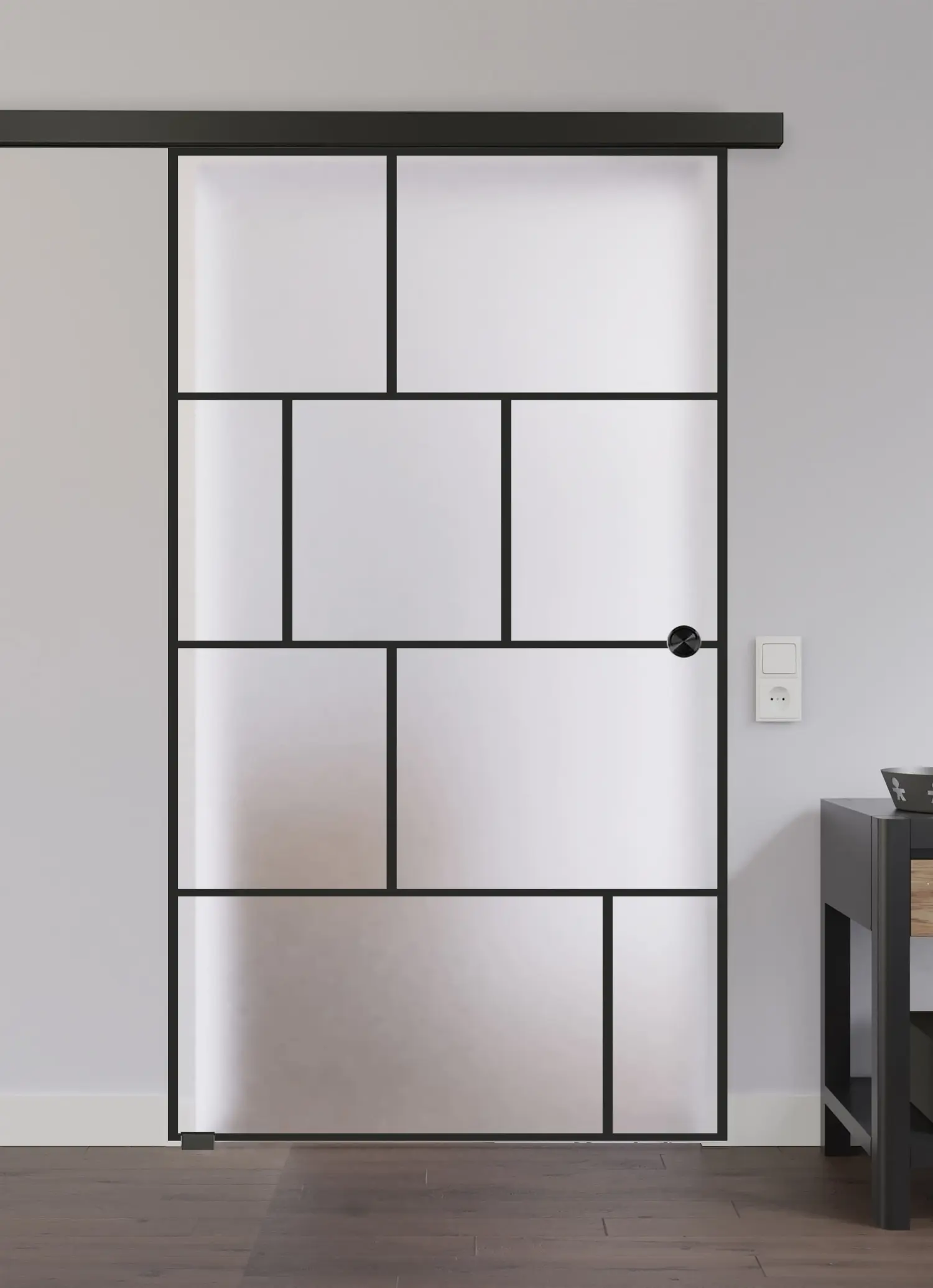 LIENBACHER całoszklane drzwi przesuwne Modell 649 Black Signature satynowane