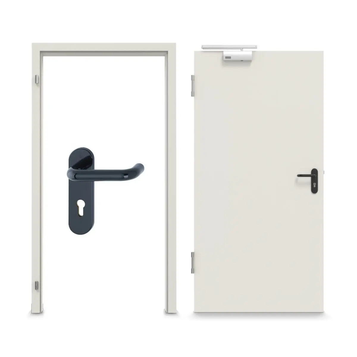 TECKENTRUP Zestaw drzwi wewnętrznych ze stali z funkcją ochrony przeciwpożarowej T90-1 FSA-62 wraz z ościeżnicą blokową typ 4.1