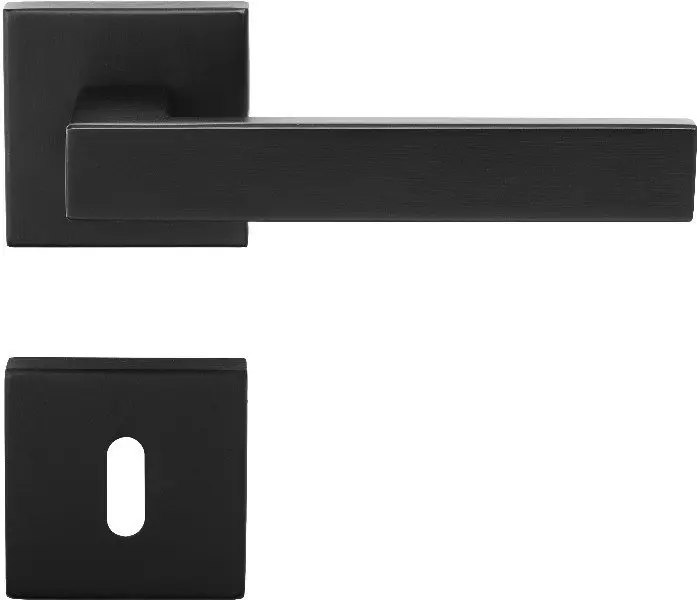 Frontalny widok szczegółowy klamki drzwiowej HÖRMANN Eurodrücker Pro prostokątne czarny matowy