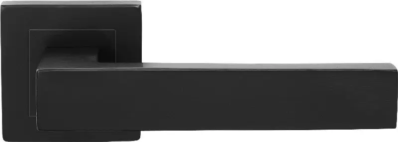 Frontalne zbliżenie klamki drzwiowej HÖRMANN Eurodrücker Pro, prostokątne, czarny matowy, bez rozety na klucz.