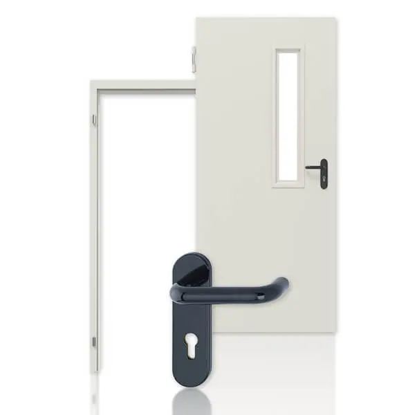 HÖRMANN kompletny zestaw stalowych zewnętrznych drzwi wielofunkcyjnych D65-1 OD z przeszkleniem LA-B1 wraz z ościeżnicą narożną i uzupełniającą Vario B53