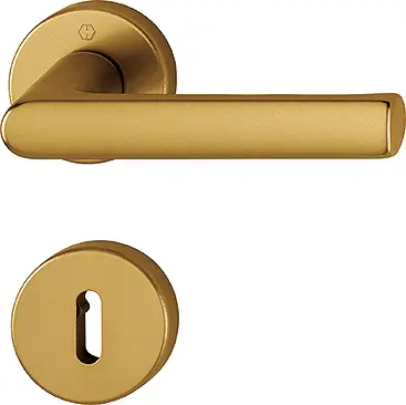 Hamburg klamki aluminium brąz F4 z okrągłą rozetą - HOPPE