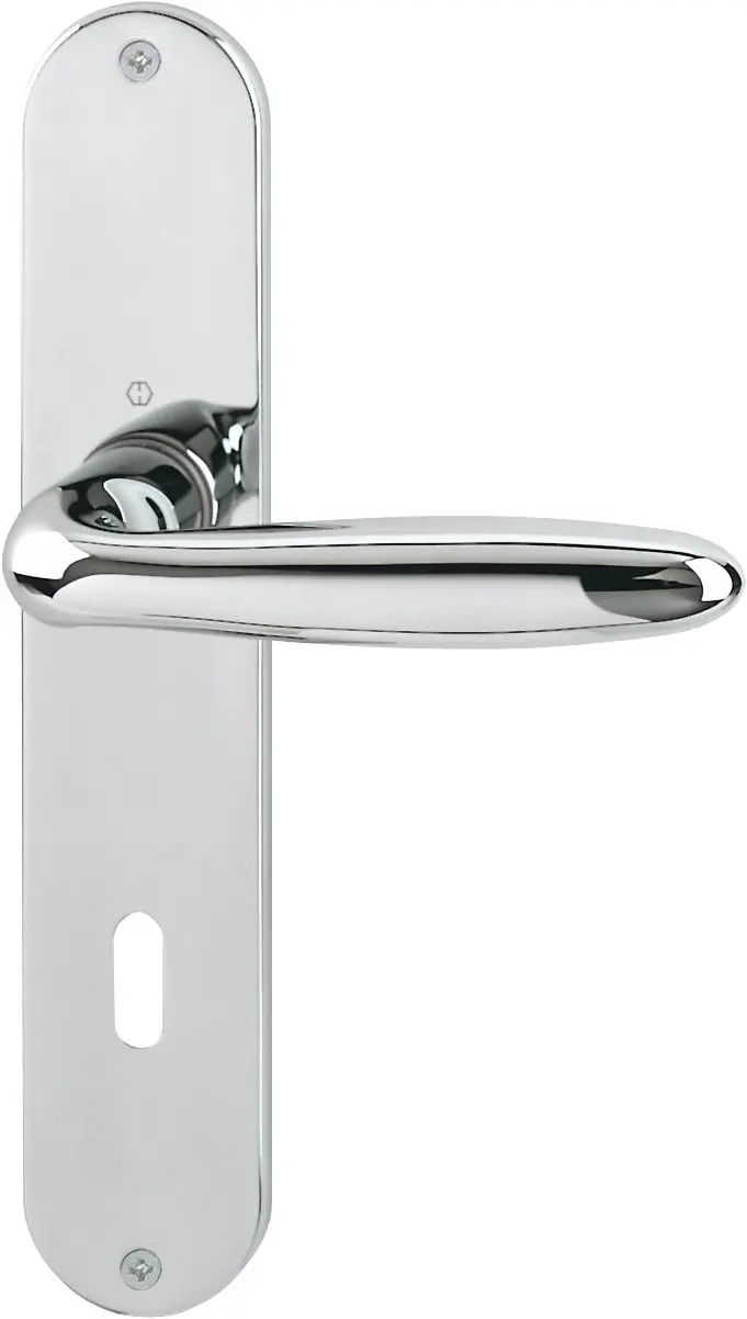 Zdjęcie klamki do drzwi wewnętrznych Verona mosiądz chromowana dkładka długa – marki HOPPE