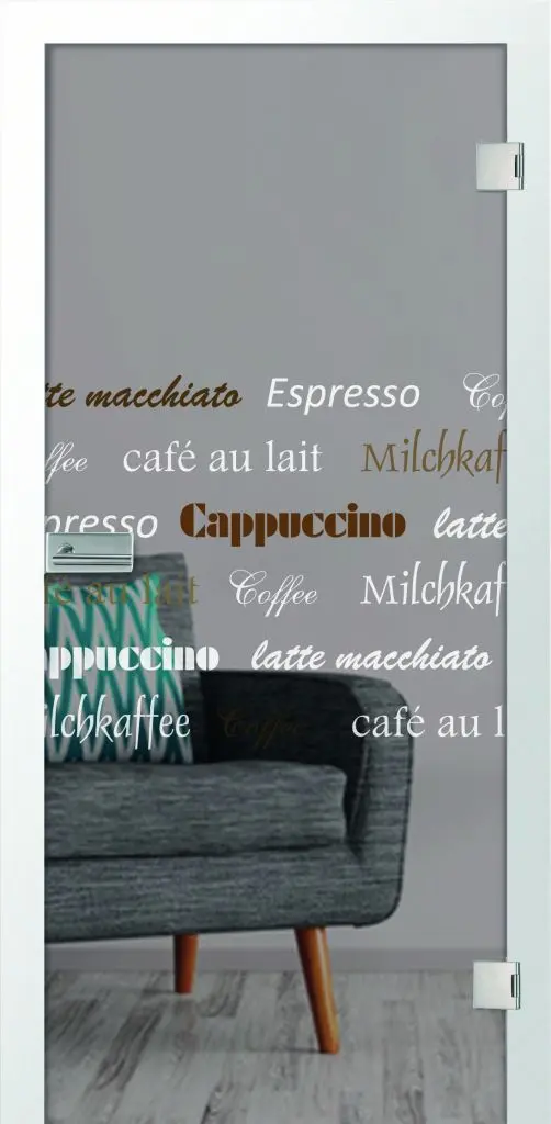 ERKELENZ Drzwi szklane Cafe Mattprint