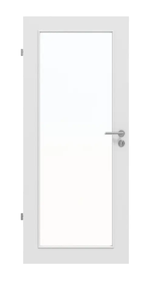 Zdjęcie z przodu drzwi wewnętrznych biel baliowa LA 27 Basic Durat - Huga