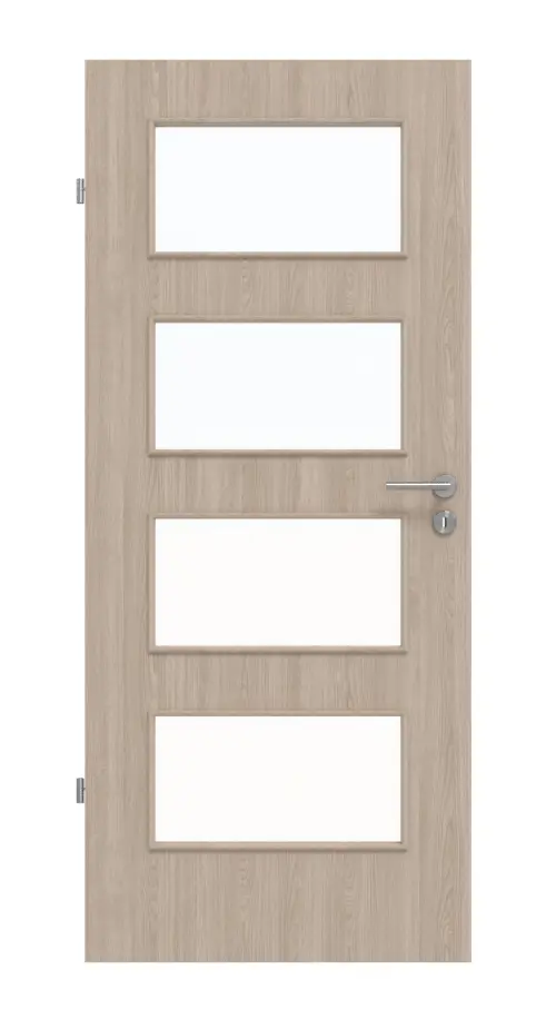 Widok z przodu drzwi wewnętrznych dąb szary LA 9 Basic Durat - Huga