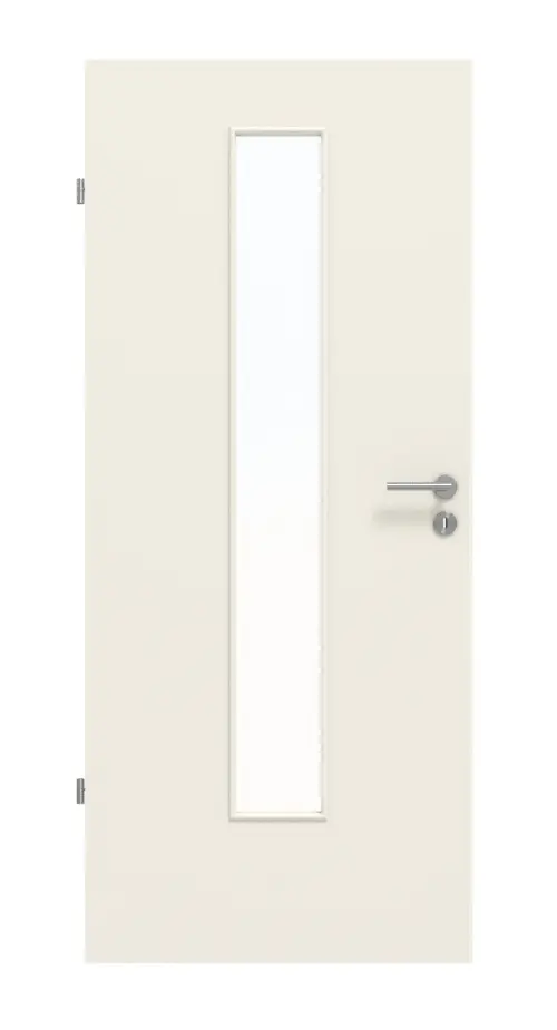 Zdjęcie od przodu białych drzwi wewnętrznych lakierowanych podobnych do RAL 9010 LA 24 Basic - Huga
