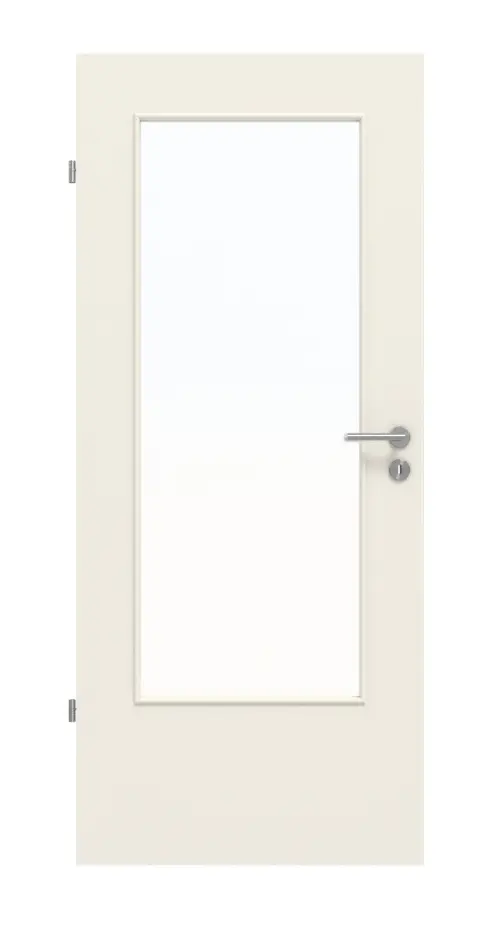 Zdjęcie od przodu drzwi wewnętrznych lakierowanych Basic DIN-LA biały podobny do RAL 9010 - Huga