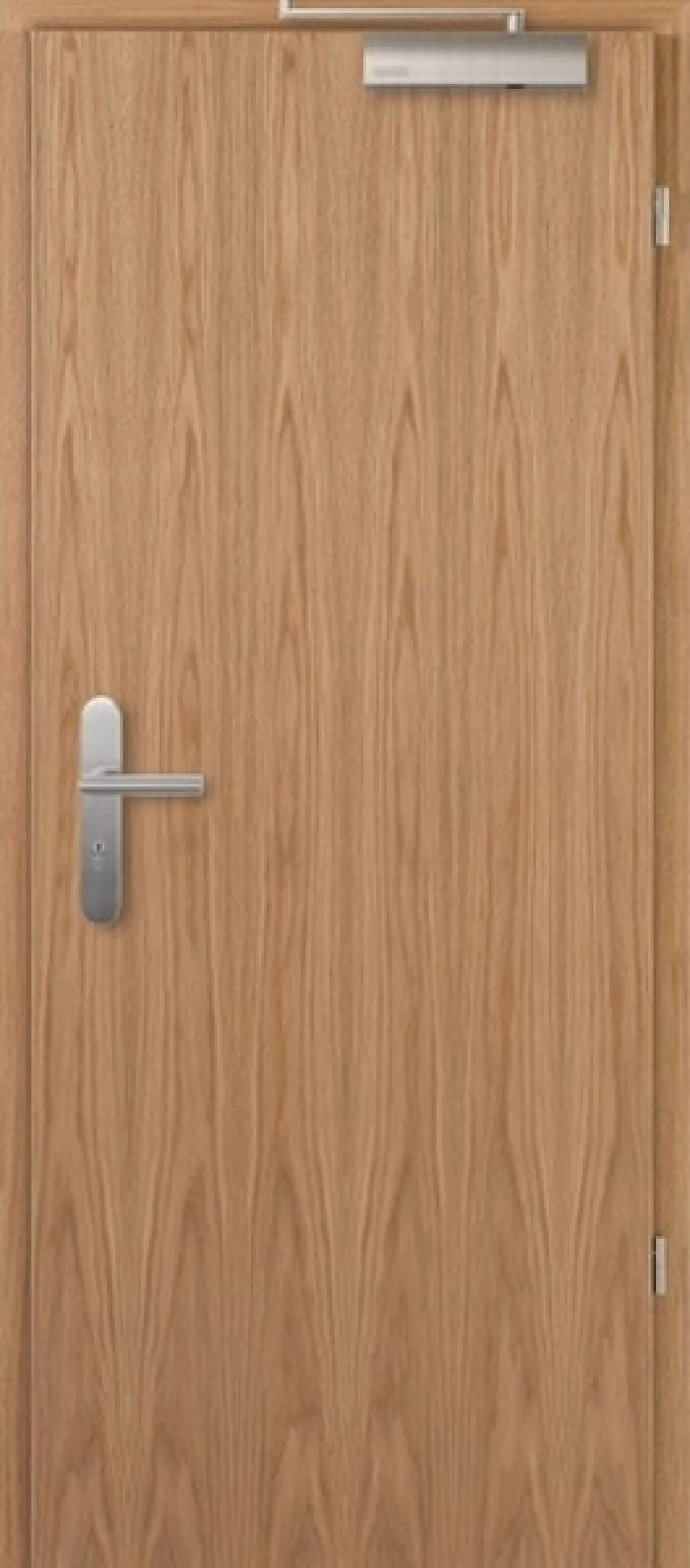 Widok frontowy drzwi przeciwpożarowych T-30 Typ48 dąb klasyczny fornirowanych drewnem naturalnym - Jeld-Wen