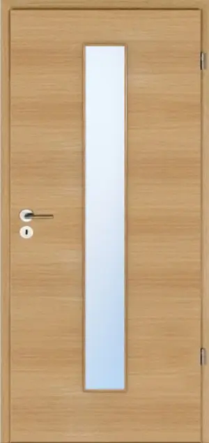 JELD-WEN drzwi wewnętrzne dąb pionowy Living Optima okleina z naturalnego drewna z przeszkleniem LÖ-62 pośrodku