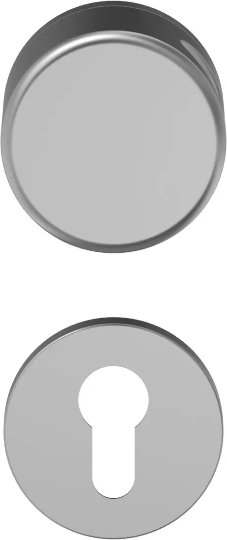 Widok okucia ochronnego D110 gałka-klamka aluminium F1 z okrągłą rozetą - ECO