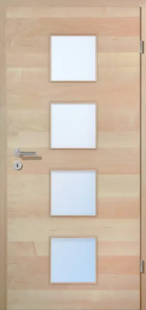 JELD-WEN drzwi wewnętrzne klon kanad. kanadyjskiego w układzie pionowym Living Optima, fornirowane drewnem naturalnym, z przeszkleniem LÖ-14