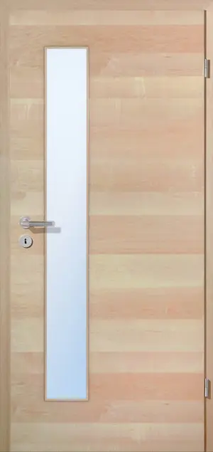 JELD-WEN drzwi wewnętrzne klon kanad. kanadyjskiego w układzie poziomym Living Optima, fornirowane drewnem naturalnym, z przeszkleniem LÖ-62 po stronie zamka