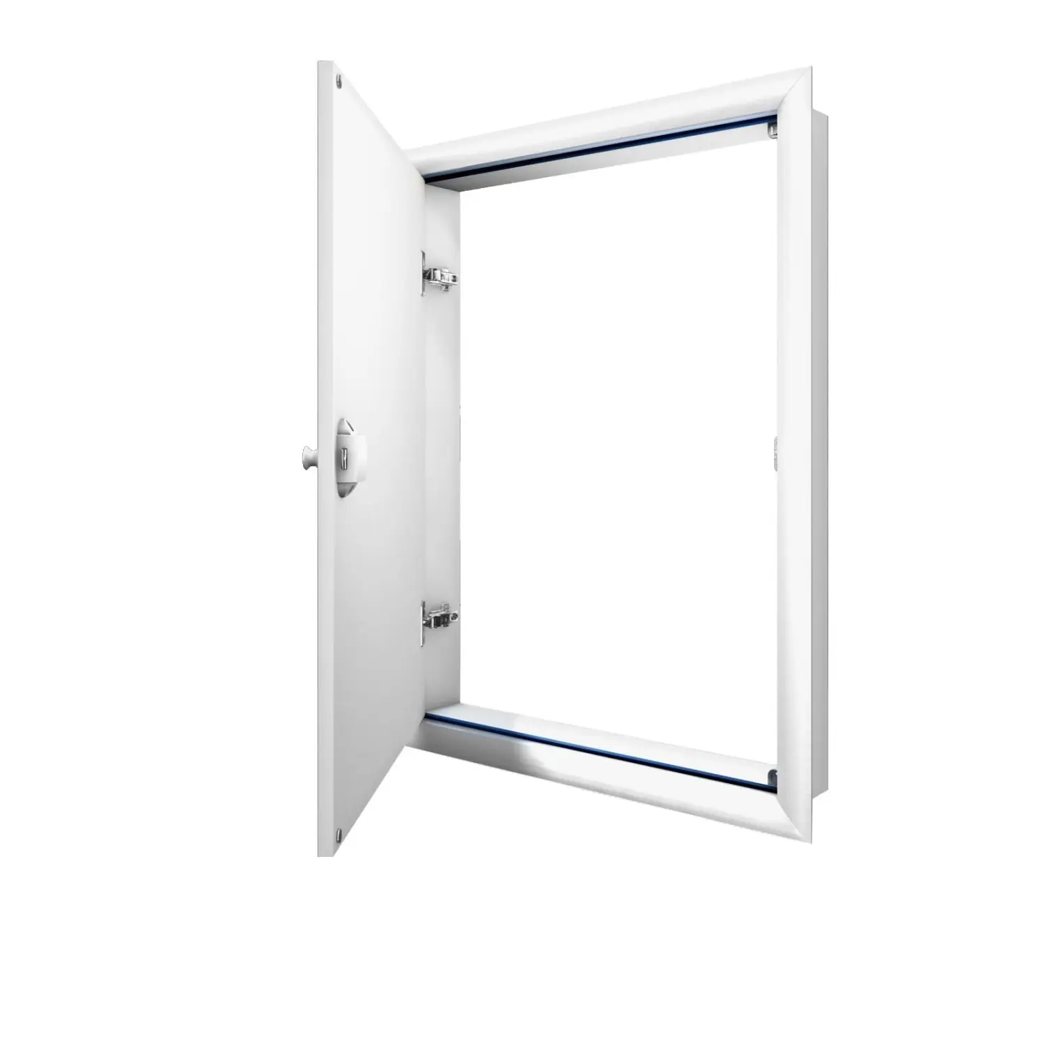 Widok główny drzwi poddaszowych WELLHÖFER z zamknięciem PushLock białe