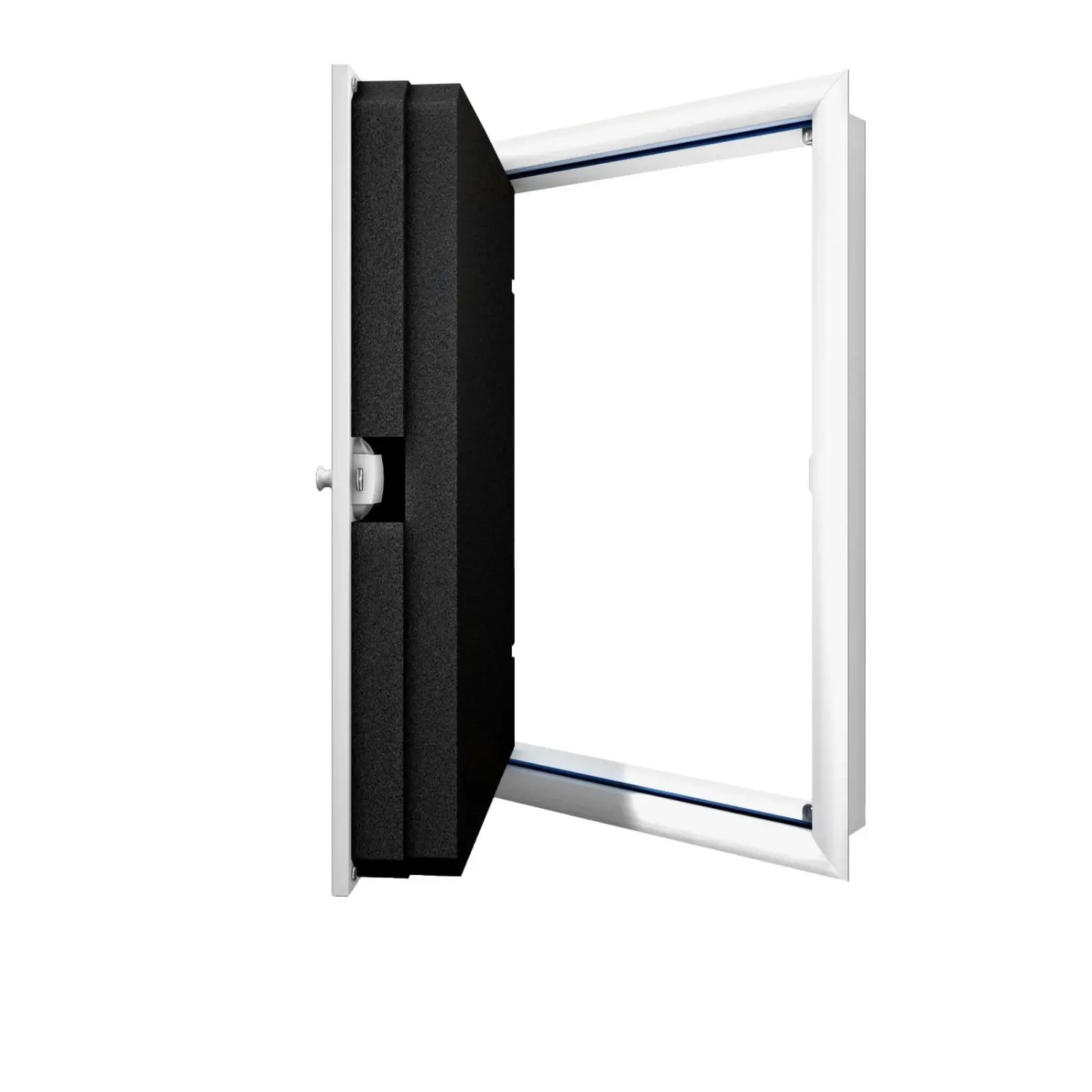 Widok główny drzwi poddaszowych WELLHÖFER z zamknięciem PushLock i ochroną cieplną 4D, biały