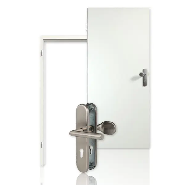 Zestaw drzwi wejściowych do mieszkania arctic biały RAL 9016 WestaLack z ościeżnicą i okuciem - Westag