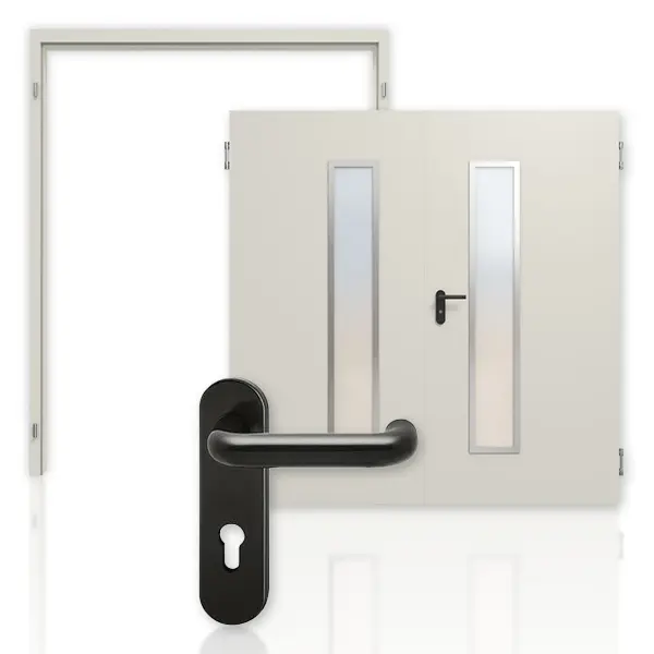 Zdjęcie kompletnego zestawu Hörmann MZ-2 w kolorze biało-szary RAL 9002 z LA-B9