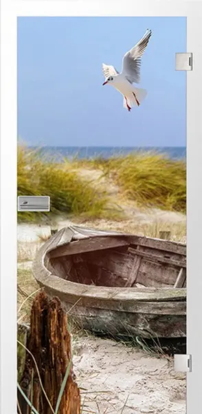 Zdjęcie drzwi przeszklonych z fotodrukiem Wybrzeże - Erkelenz