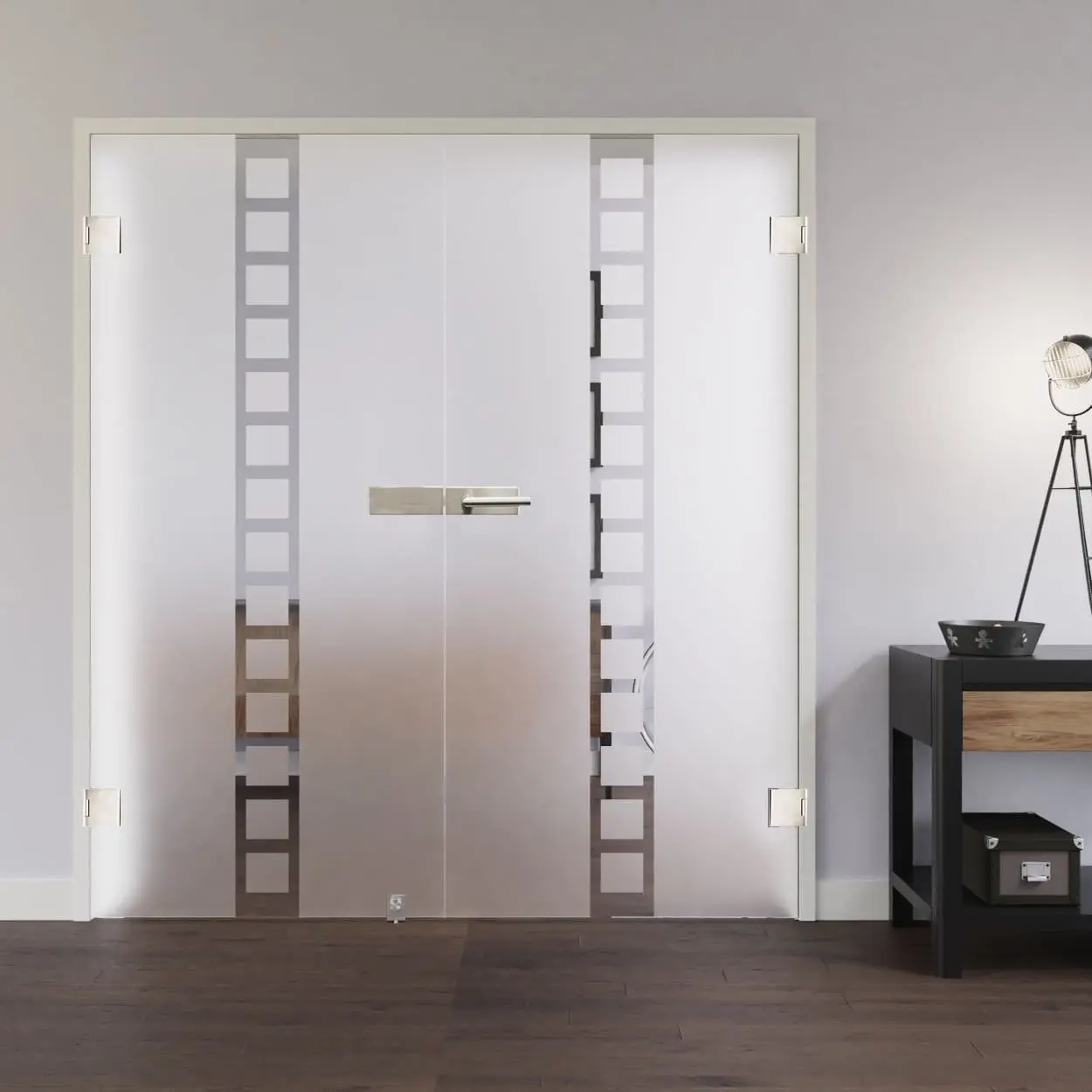 LIENBACHER całoszklane drzwi dwuskrzydłowe model 300 szkło przezroczyste