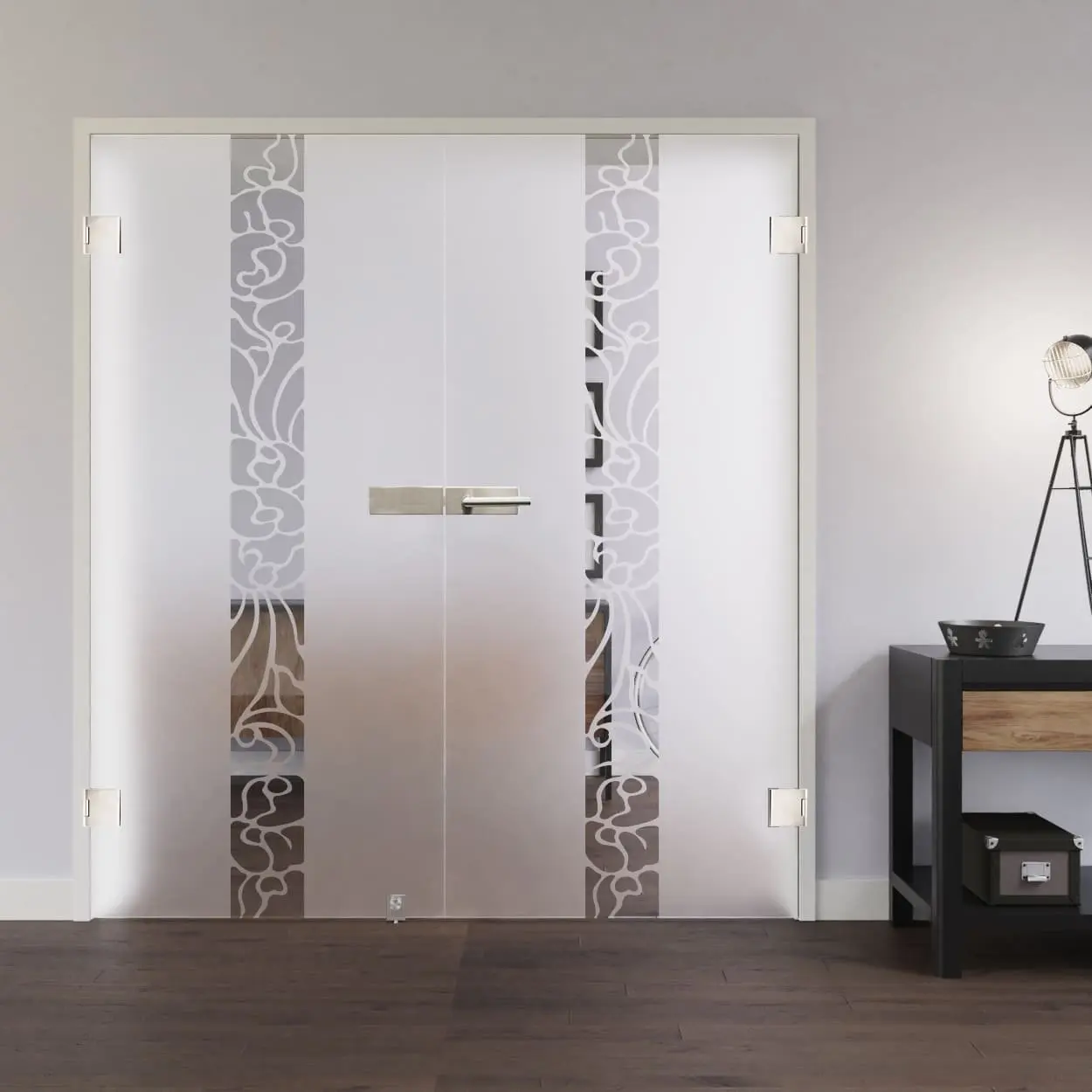 LIENBACHER całoszklane drzwi dwuskrzydłowe model 301 szkło przezroczyste