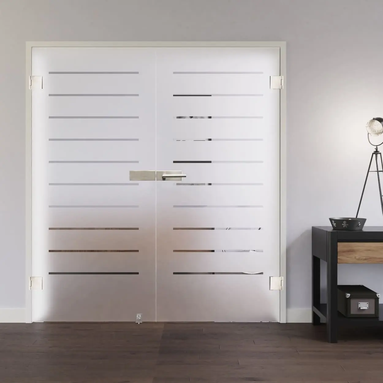 LIENBACHER całoszklane drzwi dwuskrzydłowe Modell 302 szkło przezroczyste