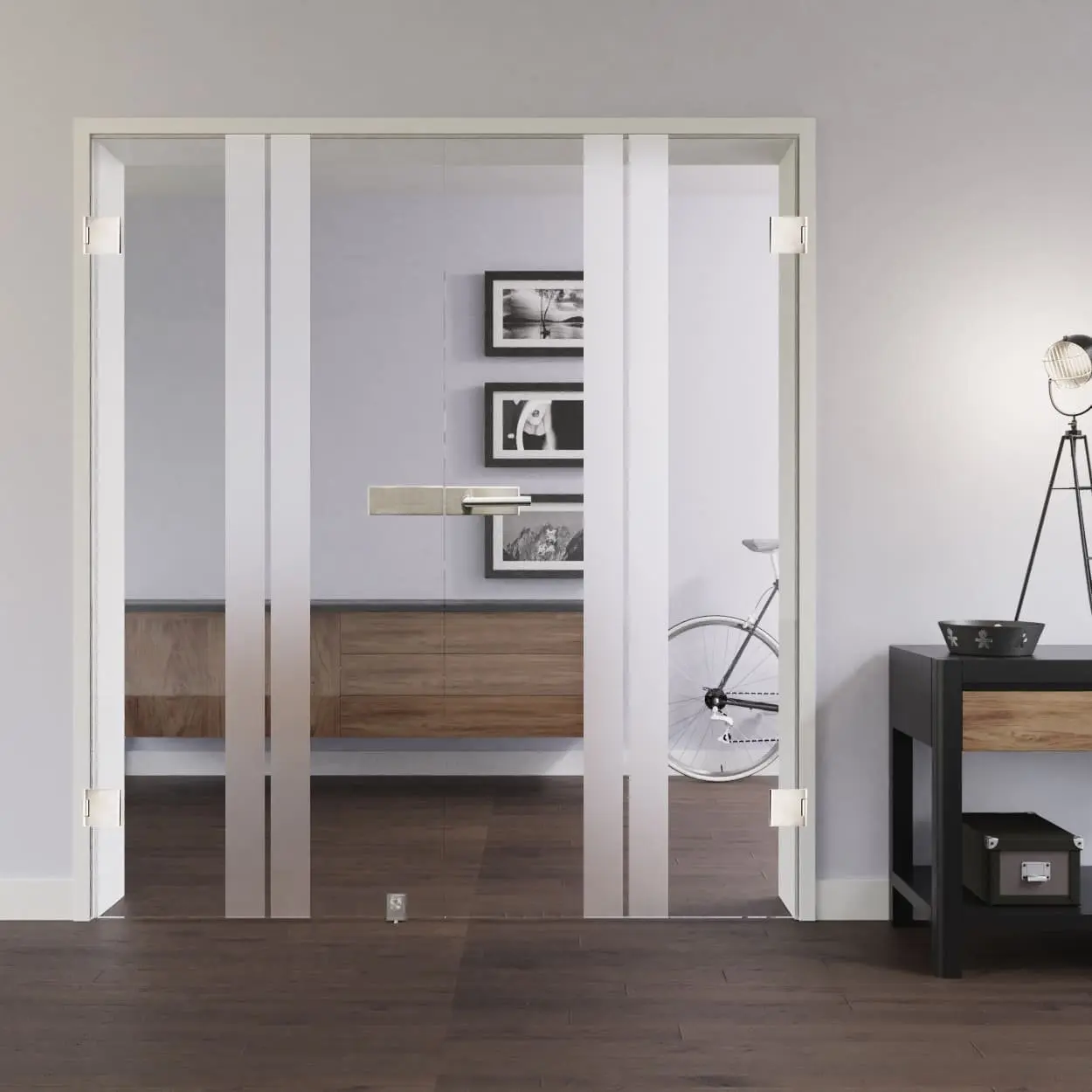 LIENBACHER GLAS Drzwi dwuskrzydłowe szklane Model 316 szkło przezroczyste