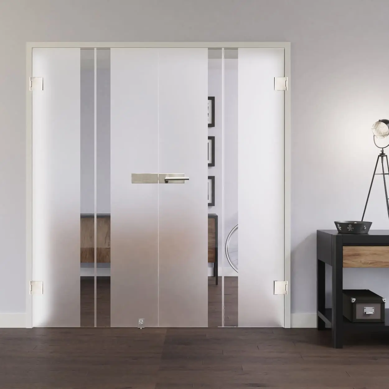 LIENBACHER GLAS Drzwi dwuskrzydłowe szklane Model 316 negatywne szkło przezroczyste